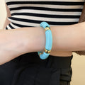 Acrylic Geometric Round Spliced Bangle, European American Minimalist Fashion Jewelry view 4