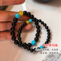 Vintage Aquamarine Agate Geometric Round Beaded Bangle With Niche Designer Style view 2