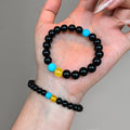 Vintage Aquamarine Agate Geometric Round Beaded Bangle With Niche Designer Style view 1