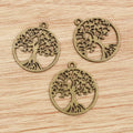 Alloy Tree Of Life Pendant Charm 29x26mm 2.5g DIY Jewelry Accessory For Necklace Bracelet view 3