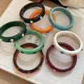 Colorful Rhinestone Acrylic Bangle European American Light Luxury Round Bracelet view 4