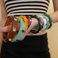 Colorful Rhinestone Acrylic Bangle European American Light Luxury Round Bracelet view 1
