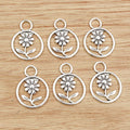 Alloy Daisy Flower Pendant Charm DIY Jewelry Findings For Necklace Bracelet Making 23x17mm 1.2g view 2