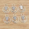 Alloy Daisy Flower Pendant Charm DIY Jewelry Findings For Necklace Bracelet Making 23x17mm 1.2g view 4