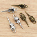 Alloy Bird Head Skull Pendant Charm DIY Jewelry Findings For Necklace Bracelet Making 41x13mm 4g view 4