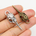 Alloy Bird Head Skull Pendant Charm DIY Jewelry Findings For Necklace Bracelet Making 41x13mm 4g view 1