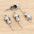 Alloy Bird Head Skull Pendant Charm DIY Jewelry Findings For Necklace Bracelet Making 41x13mm 4g view 2