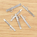Alloy Flute Musical Instrument Pendant 30x4mm DIY Necklace Bracelet Charm Jewelry Accessory view 2