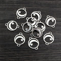 Alloy Double Dangle Star Moon Charm Pendant For DIY Jewelry Necklace Bracelet 20x15mm 1g view 2