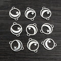 Alloy Double Dangle Star Moon Charm Pendant For DIY Jewelry Necklace Bracelet 20x15mm 1g view 3