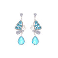 Light Luxury Copper Zircon Butterfly Hollow Teardrop Pendant Drop Earrings For Women view 5