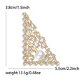 Alloy Rhinestone Pearl Triangle Brooch Pin For Coats And Jackets view 4