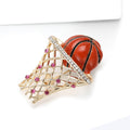 Alloy Enamel Basketball Hoop Brooch Pin With Rhinestone Accent view 3
