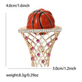 Alloy Enamel Basketball Hoop Brooch Pin With Rhinestone Accent view 5
