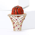 Alloy Enamel Basketball Hoop Brooch Pin With Rhinestone Accent view 2