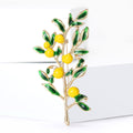 Alloy Enamel Lemon Tree Brooch For Women Suit Cardigans view 2