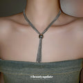 Light Luxury Metal Multilayer Chain Round Ball Pendant Tassel Sweater Necklace view 1