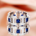 Women's Full Pave Geometric Ring, Light Luxury French Style Ladies Finger Jewelry view 3