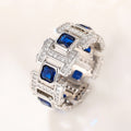 Women's Full Pave Geometric Ring, Light Luxury French Style Ladies Finger Jewelry view 5