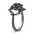 Dark Gothic Rose Thorn Ring For Women, Trendy Flower Finger Ring Sweet Cool Fashion Jewelry view 3