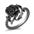 Dark Gothic Rose Thorn Ring For Women, Trendy Flower Finger Ring Sweet Cool Fashion Jewelry view 1