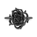 Dark Gothic Rose Thorn Ring For Women, Trendy Flower Finger Ring Sweet Cool Fashion Jewelry view 2