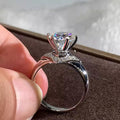 Women's Six Prong Setting Ring, Wedding Style Light Luxury Chic Zircon Fashion Jewelry view 2