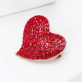 Elegant Alloy Rhinestone Heart Brooch Pin For Women's Suit Coats view 3