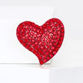 Elegant Alloy Rhinestone Heart Brooch Pin For Women's Suit Coats view 2