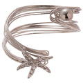 Copper Twisted Double Layer Rhinestone Starfish Open Bangle Beach Vacation Jewelry view 5