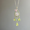 Copper Zircon Butterfly Floral Hollow Teardrop Drop Earrings, Light Luxury Forest-Inspired Style view 2
