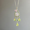 Copper Zircon Butterfly Floral Hollow Teardrop Drop Earrings, Light Luxury Forest-Inspired Style view 4
