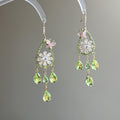 Copper Zircon Butterfly Floral Hollow Teardrop Drop Earrings, Light Luxury Forest-Inspired Style view 3