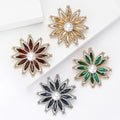 Metal Alloy Rhinestone Sunflower Brooch Pin For Dresses And Suits view 3