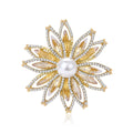 Metal Alloy Rhinestone Sunflower Brooch Pin For Dresses And Suits view 1
