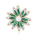 Metal Alloy Rhinestone Sunflower Brooch Pin For Dresses And Suits view 2