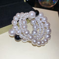 Pearl Twisted Multi Layer Open Bangle European American Elegant Women's Jewelry view 3