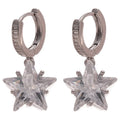 Sparkling Zircon Star Pendant Copper Drop Earrings, Light Luxury Minimalist Fashion Ear Jewelry view 5