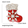 Alloy Rhinestone Enamel Christmas Stocking Brooch For Apparel Decoration view 6