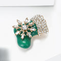 Alloy Rhinestone Enamel Christmas Stocking Brooch For Apparel Decoration view 2