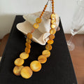 Bohemian Round Gradient Shell Beaded Choker Necklace For Women Beach Vacation Style view 2