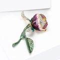 Alloy Enamel Rhinestone Tulip Brooch Pin For Women Suit Decoration view 3