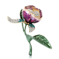 Alloy Enamel Rhinestone Tulip Brooch Pin For Women Suit Decoration view 1