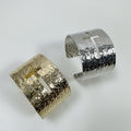 Textured Hollow Cross Open Metal Bangle For Women European American Niche Style Jewelry view 2