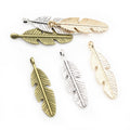 Alloy Feather Small Pendant Charm DIY Jewelry Findings For Necklace Bracelet Making 28x8mm 1g view 5