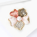 Alloy Enamel Rhinestone Four Color Flower Brooch Pin For Suit Fastening view 4
