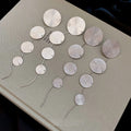 Metal Round Textured Tassel Drop Earrings, Geometric Minimalist European Style Silver Pin view 3
