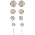 Metal Round Textured Tassel Drop Earrings, Geometric Minimalist European Style Silver Pin view 5