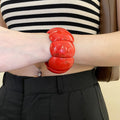 Acrylic Ombre Geometric Oval Bangle, European American Minimalist Fashion Bracelet For Women view 4
