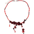 Chinese Style Crystal Beaded Acrylic Flower Layered Necklace And Waist Chain Belt view 5